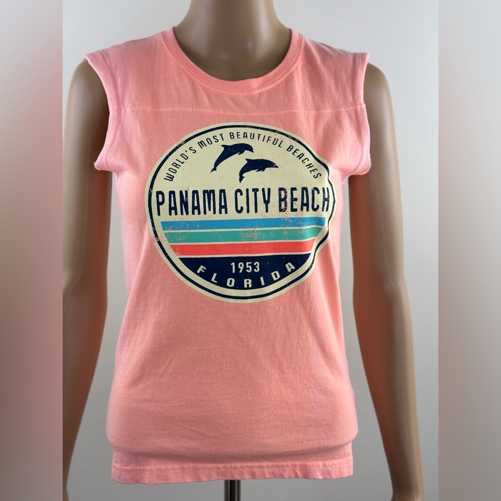 U.S. Vintage Pink Panama City Beach Tank Top, Women's Size Large, (Snug Fit )